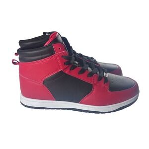 FUBU Heritage Mens High Top Sneakers Red Black MNFB41SC001L Size 10.5 NEW
